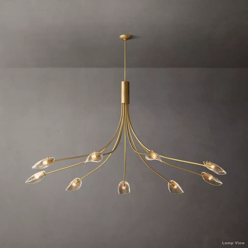 Shell Airy Glass Round Chandelier 84"