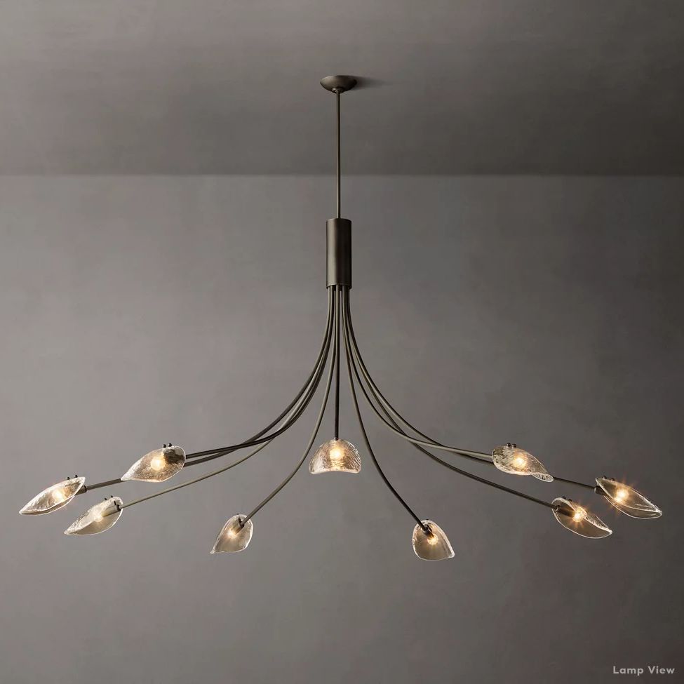 Shell Airy Glass Round Chandelier 84"