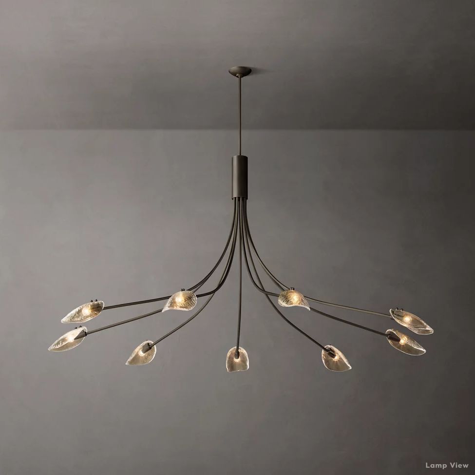Shell Airy Glass Round Chandelier 84"