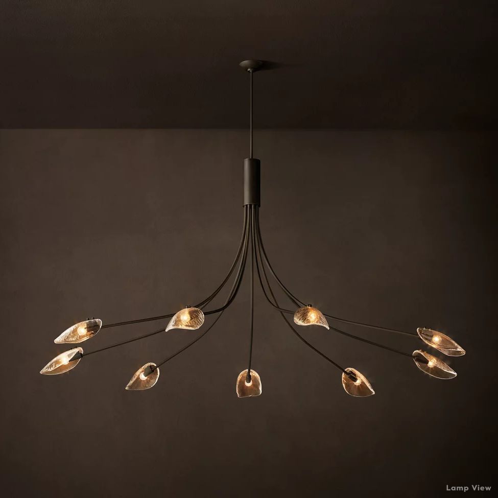 Shell Airy Glass Round Chandelier 84"
