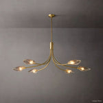 Shell Airy Glass Linear Chandelier 54"
