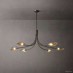 Shell Airy Glass Linear Chandelier 54"