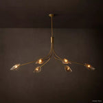Shell Airy Glass Linear Chandelier 72"