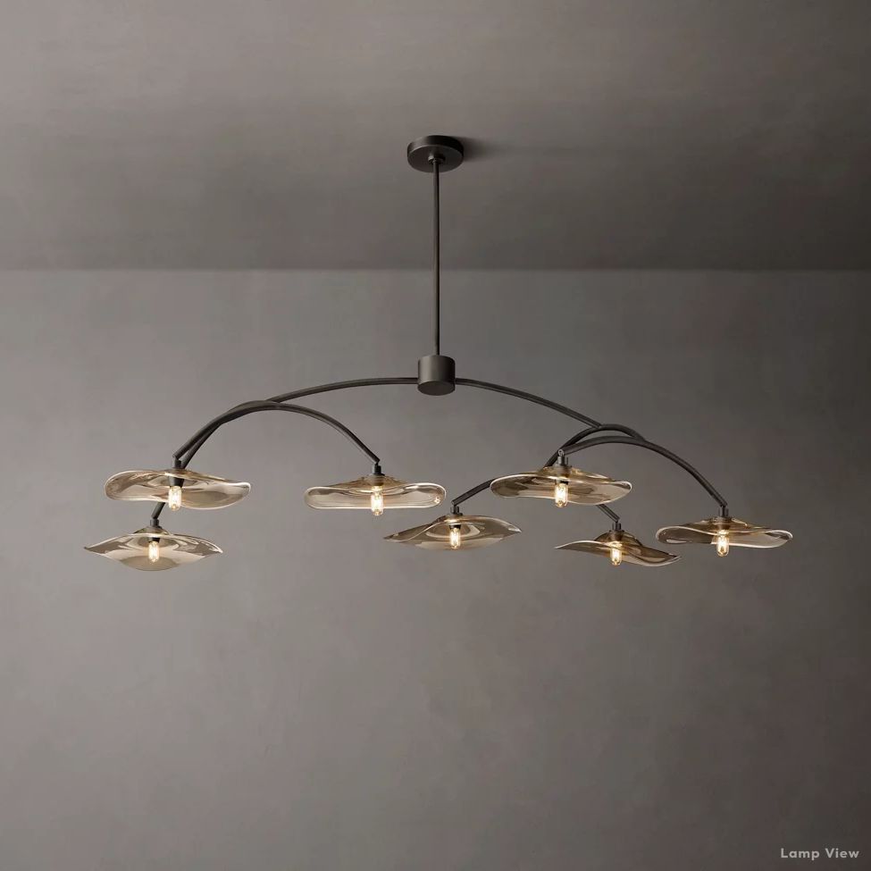 Lily Arcing Glass Round Chandelier 54"