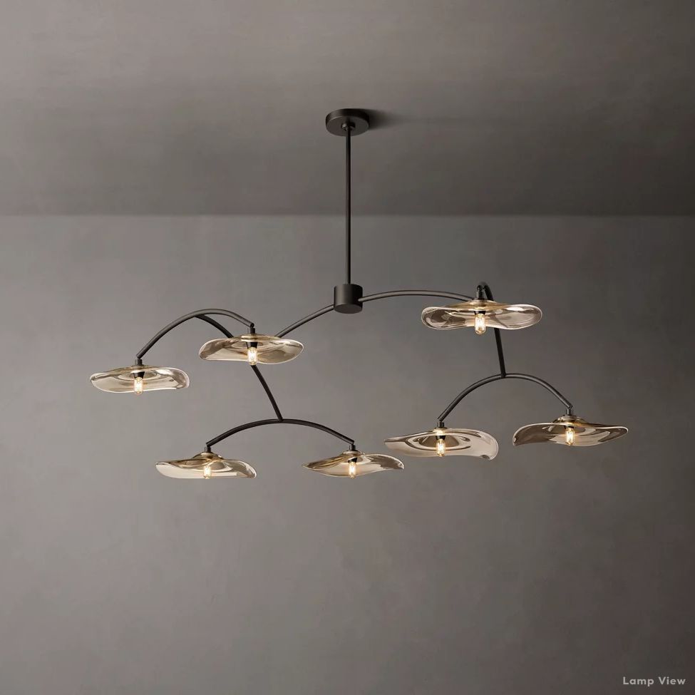 Lily Arcing Glass Round Chandelier 54"