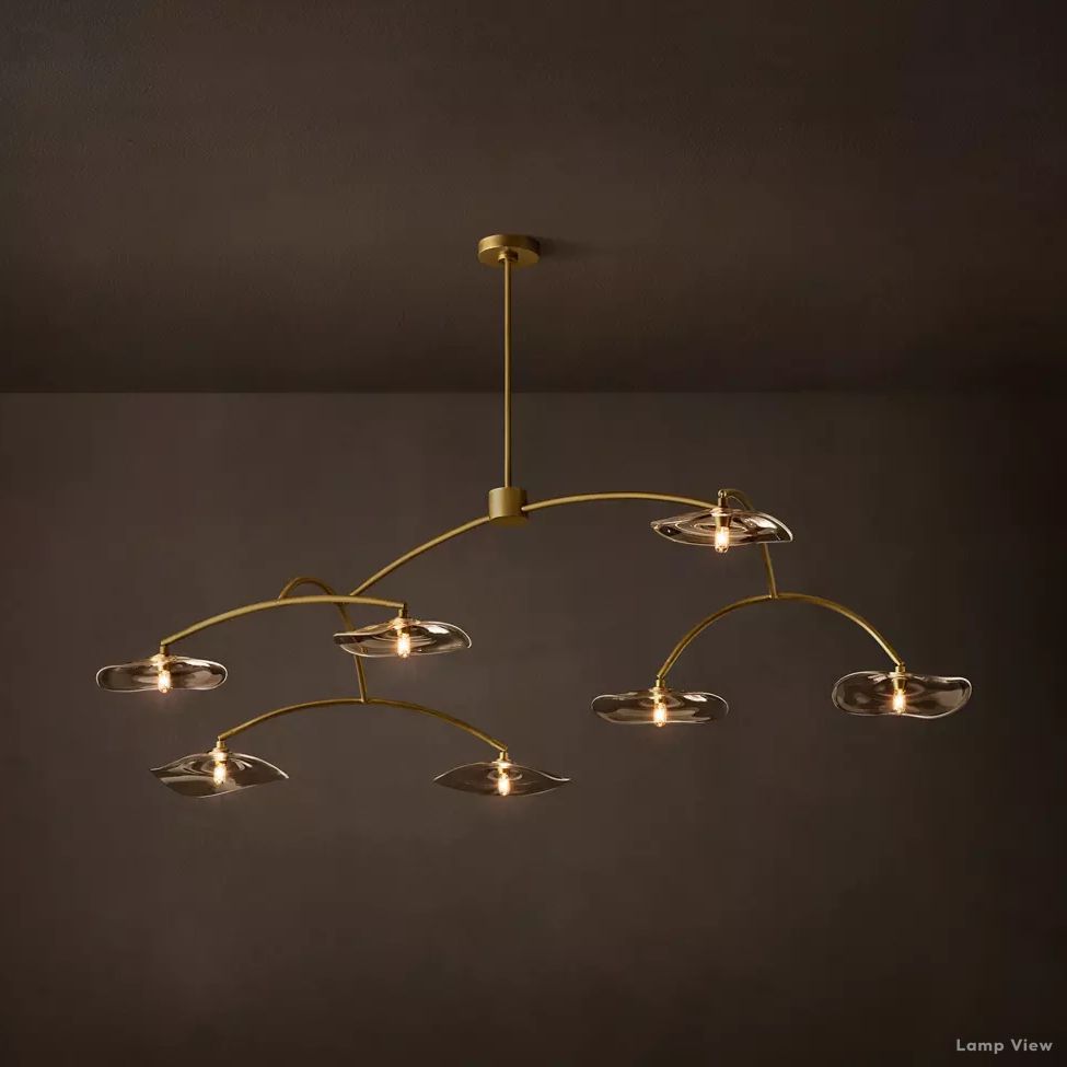 Lily Arcing Glass Round Chandelier 72"