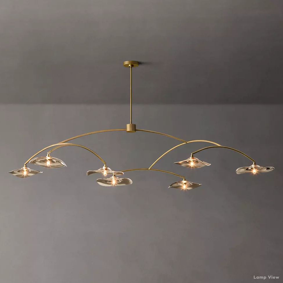 Lily Arcing Glass Round Chandelier 84"