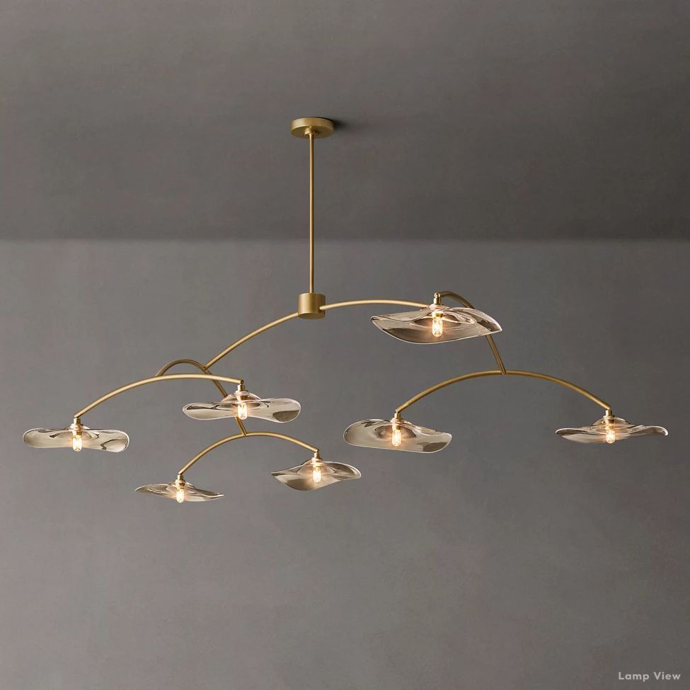 Lily Arcing Glass Round Chandelier 84"