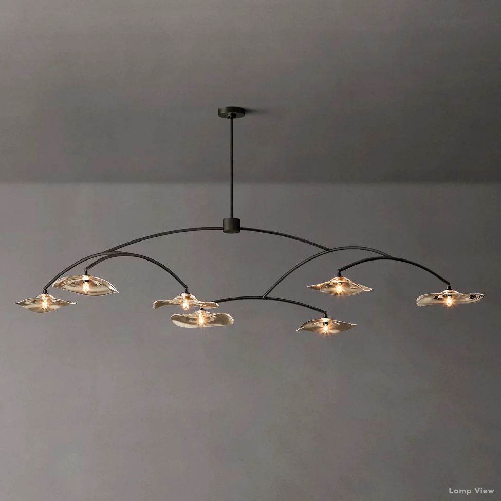 Lily Arcing Glass Round Chandelier 84"