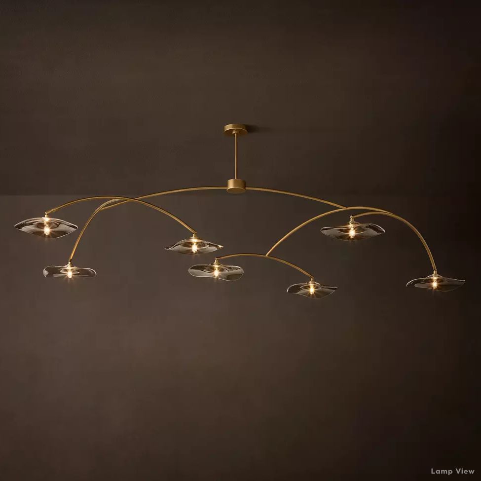 Lily Arcing Glass Round Chandelier 96"