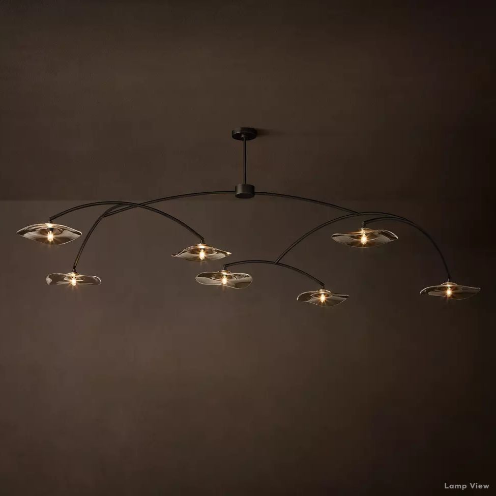 Lily Arcing Glass Round Chandelier 96"