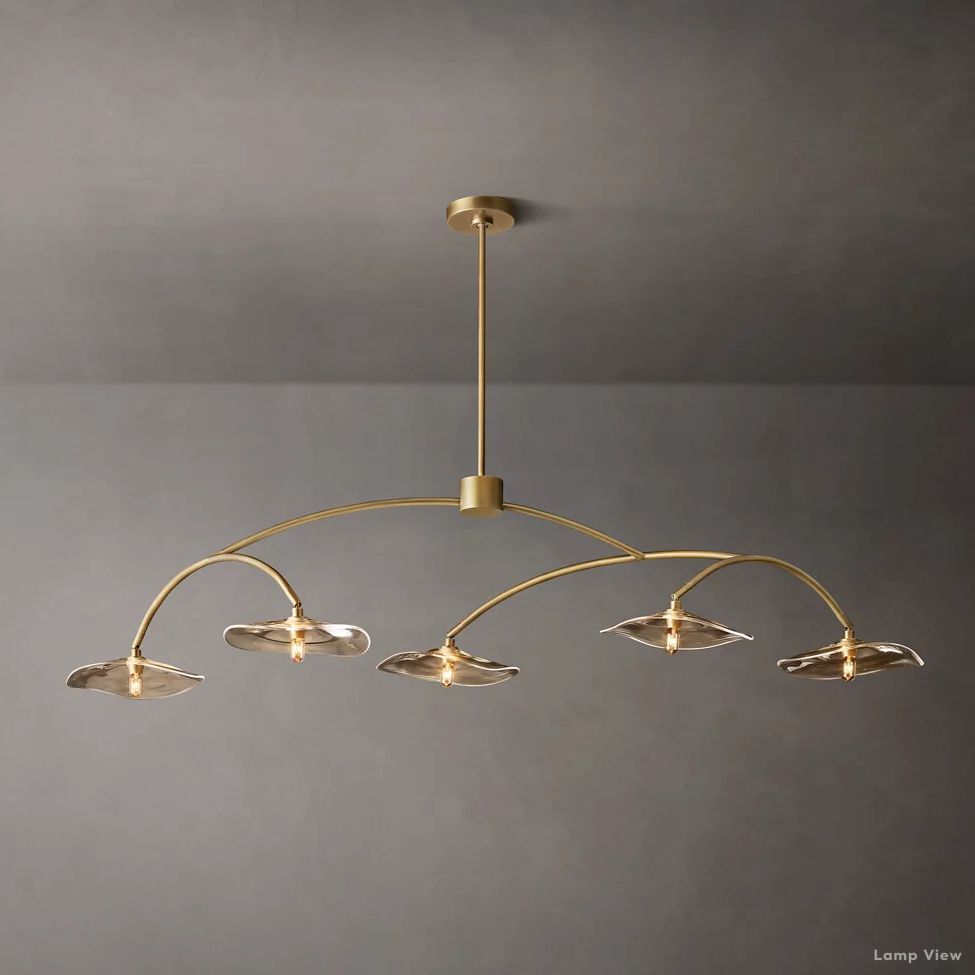 Lily Arcing Glass Linear Chandelier 60"