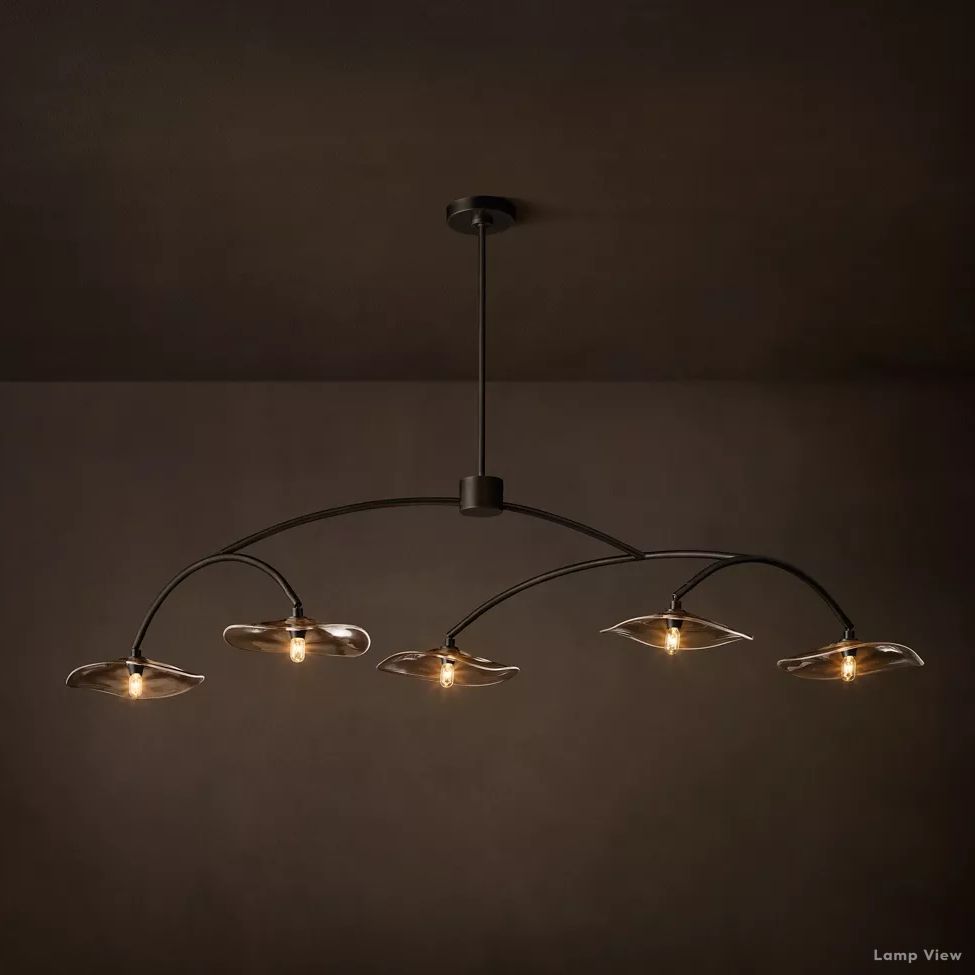 Lily Arcing Glass Linear Chandelier 60"
