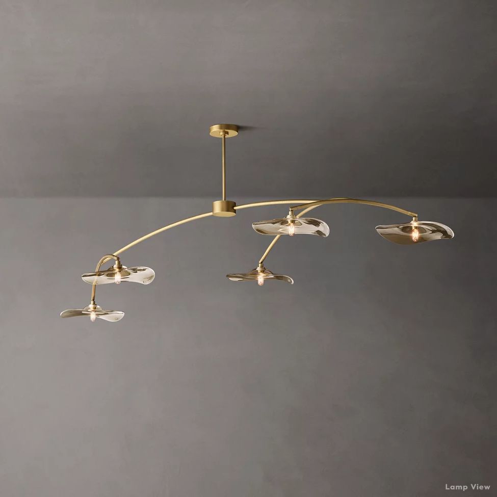 Lily Arcing Glass Linear Chandelier 80"