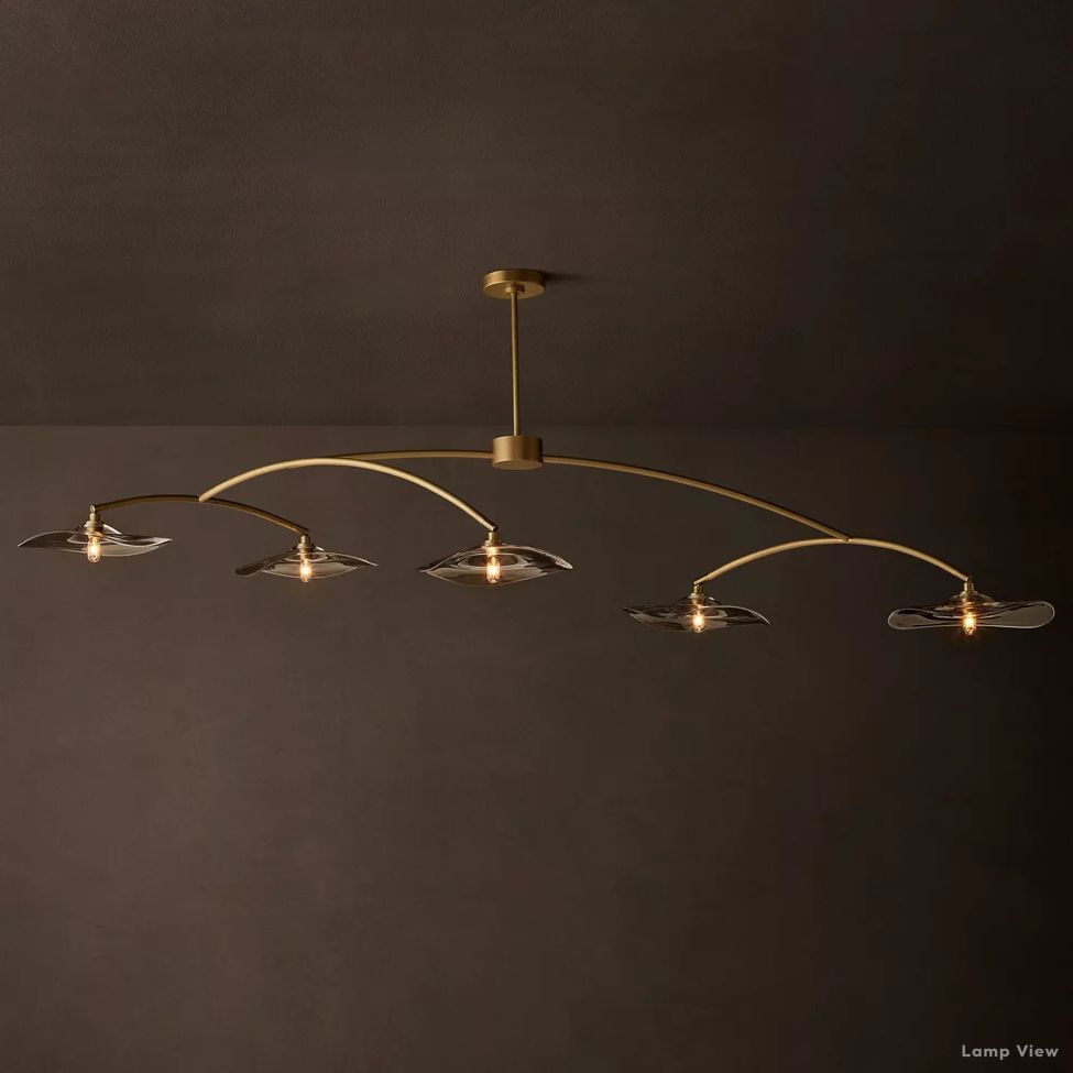 Lily Arcing Glass Linear Chandelier 80"