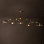 Lily Arcing Glass Linear Chandelier 80"