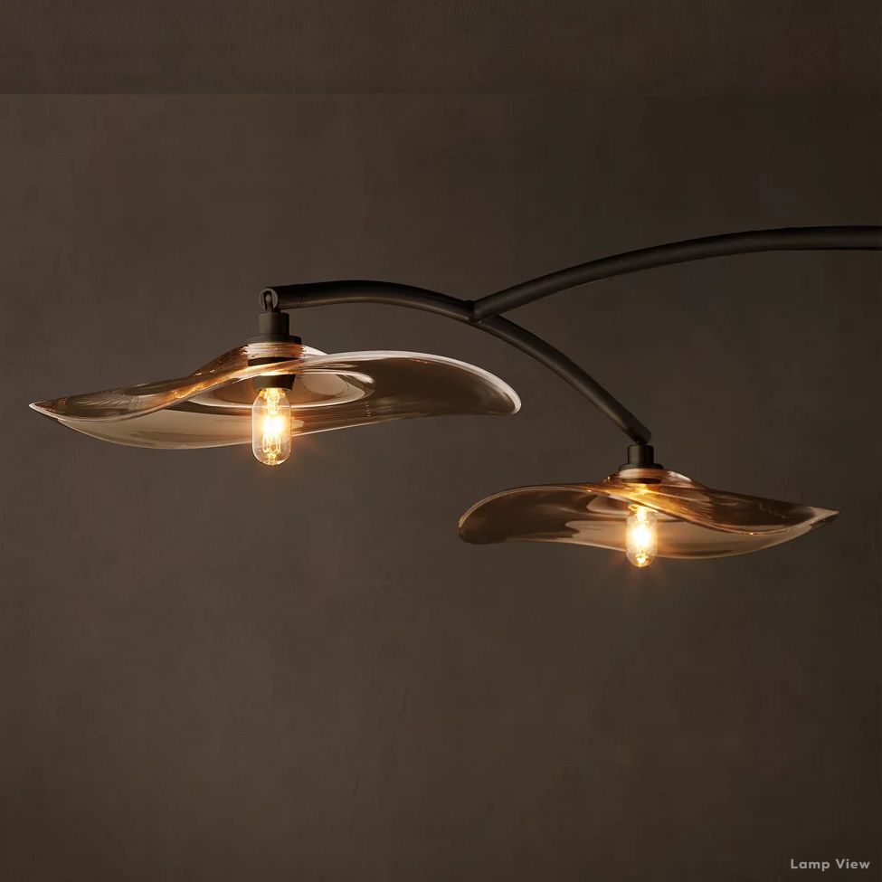 Lily Arcing Glass Round Chandelier 96"