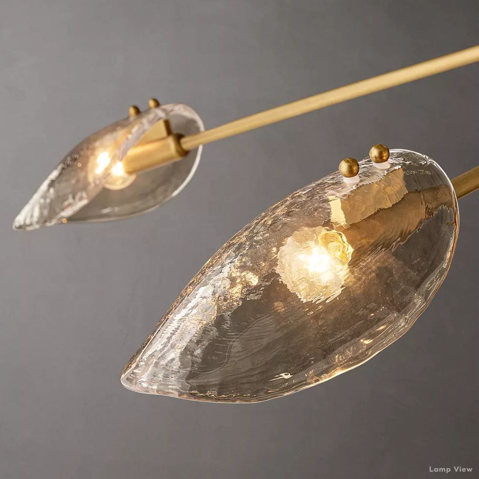 Shell Airy Glass Linear Chandelier 72"