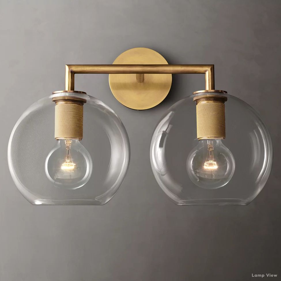 Utilitaire Globe Shade Double Wall Sconce