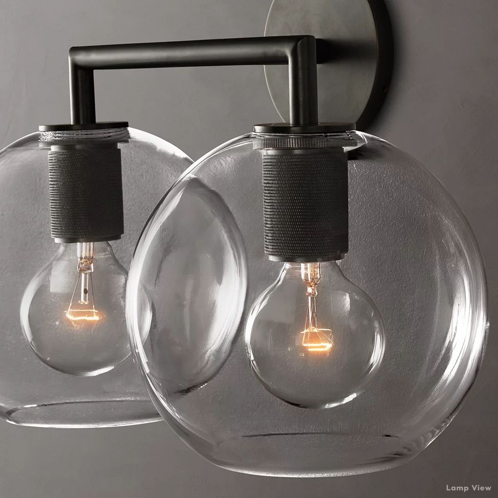 Utilitaire Globe Shade Double Wall Sconce