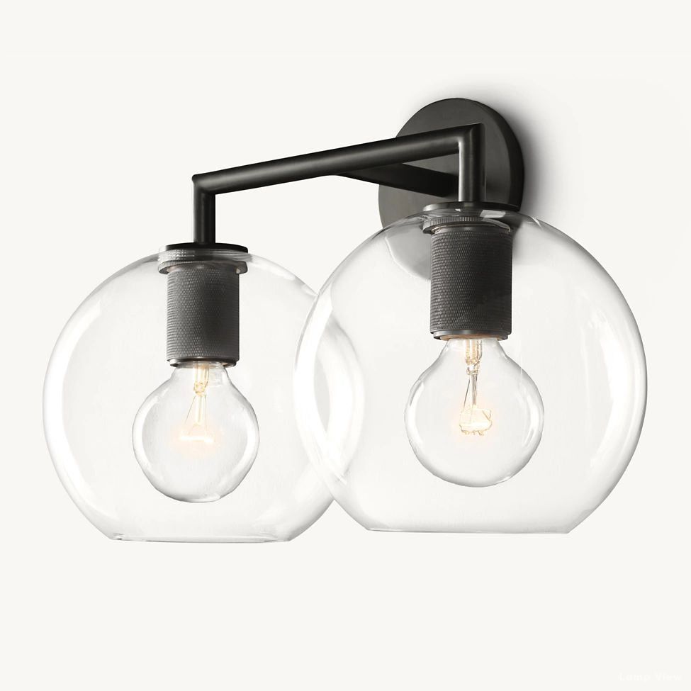 Utilitaire Globe Shade Double Wall Sconce
