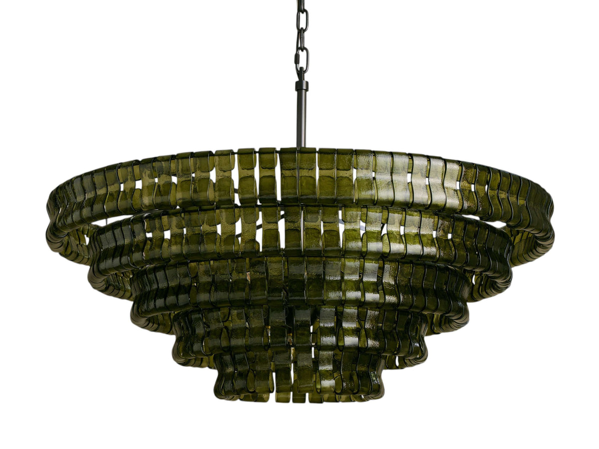 Ghiaccio Hooked Glass Round Chandelier