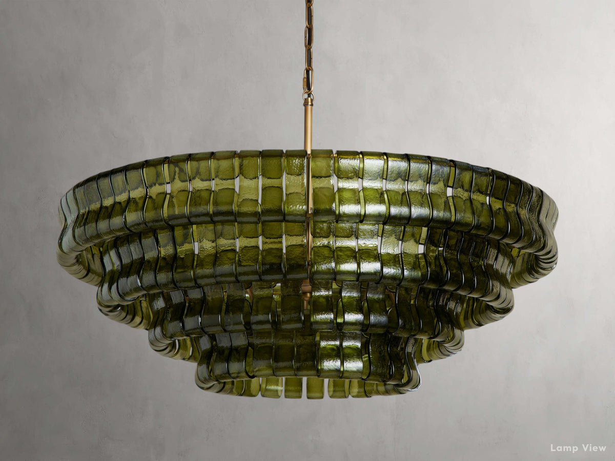 Ghiaccio Artisanal Glass Round Chandelier