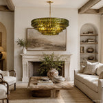 Ghiaccio Layered Glass Round Chandelier