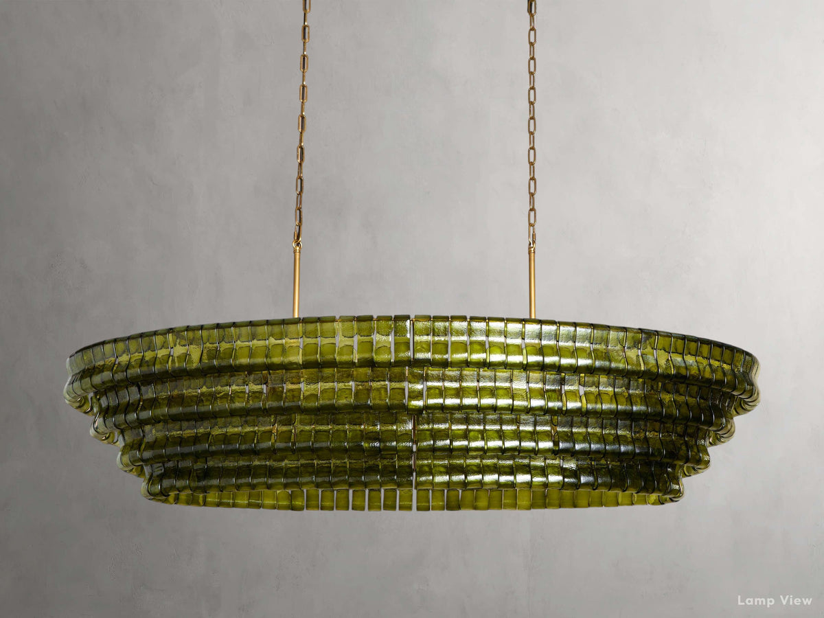 Ghiaccio Layered Glass Oval Chandelier
