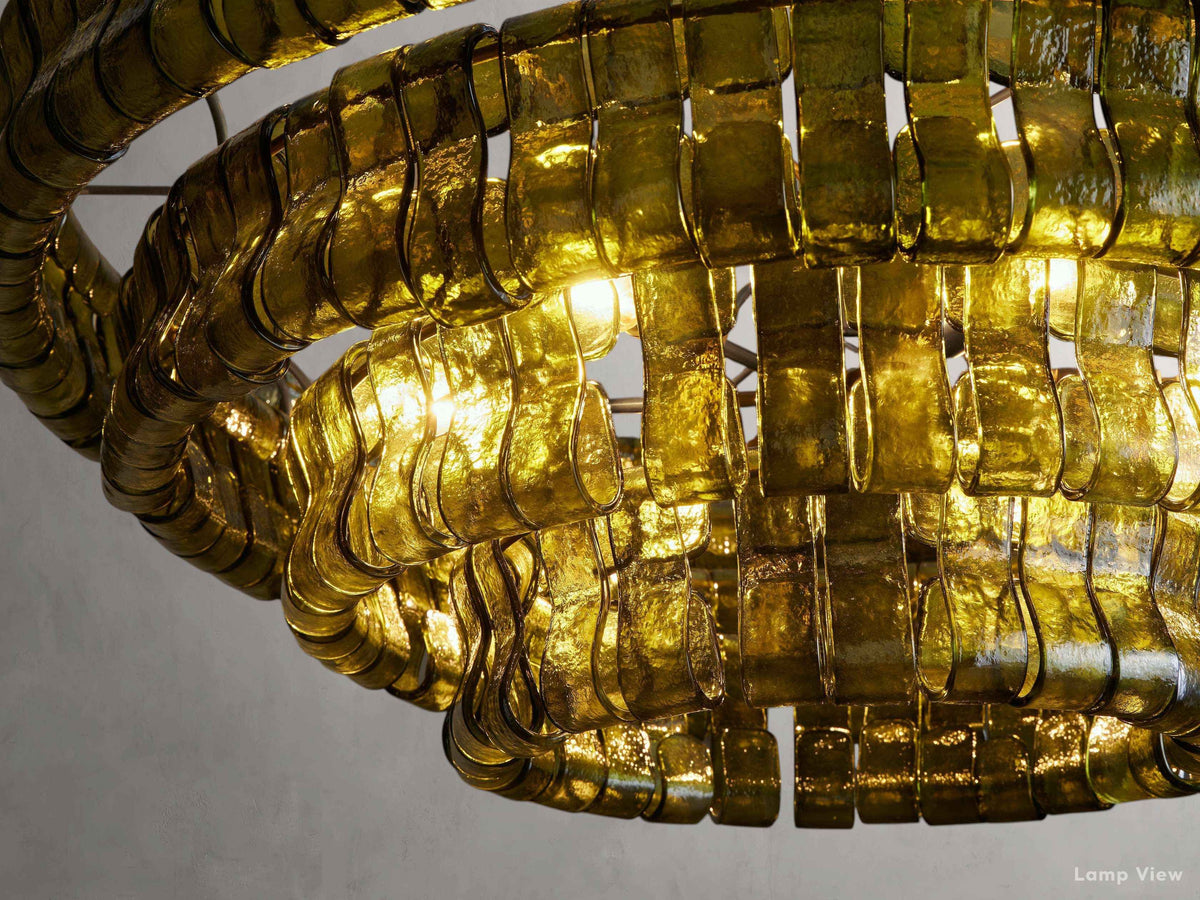 Ghiaccio Layered Glass Round Chandelier