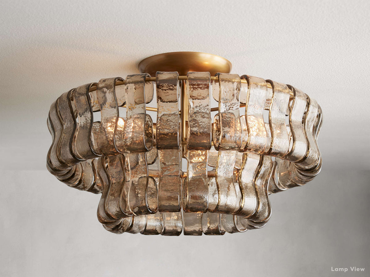 Ghiaccio Hooked Glass Flush Mount