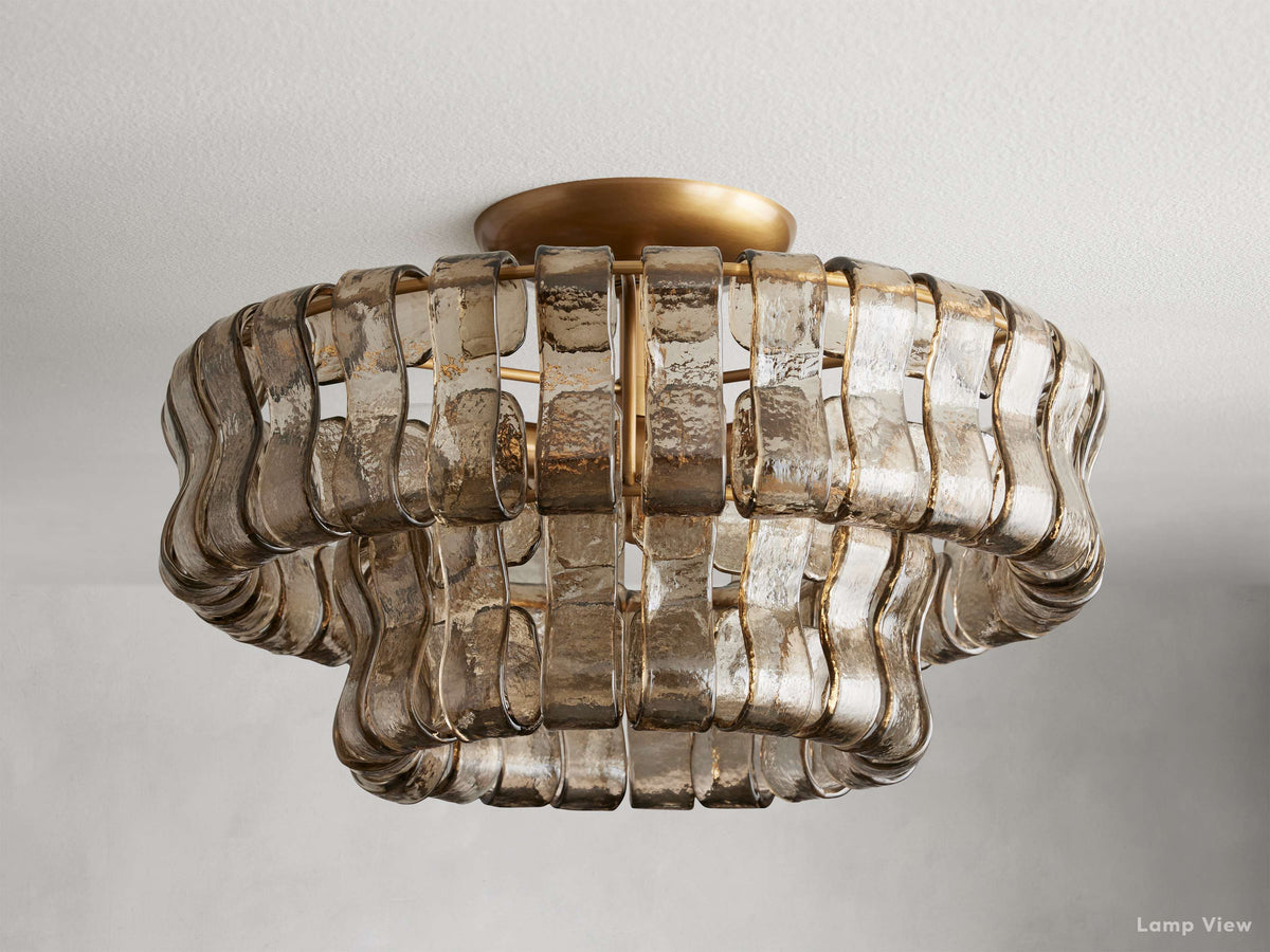 Ghiaccio Hooked Glass Flush Mount