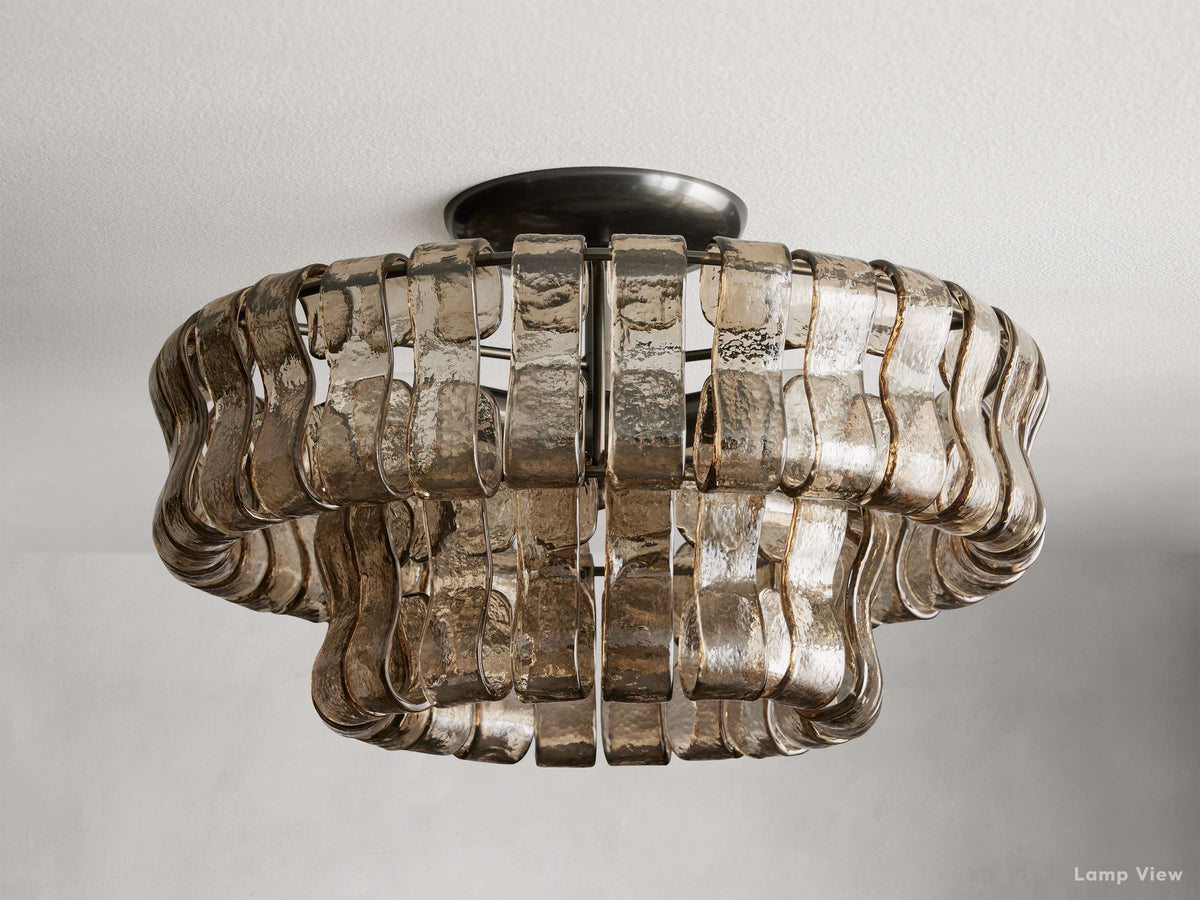 Ghiaccio Hooked Glass Flush Mount