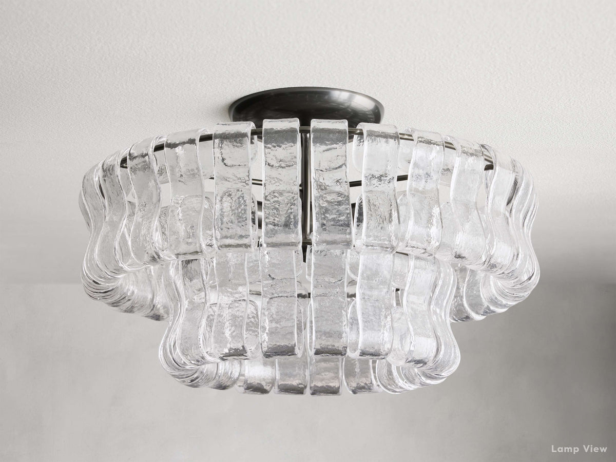 Ghiaccio Hooked Glass Flush Mount