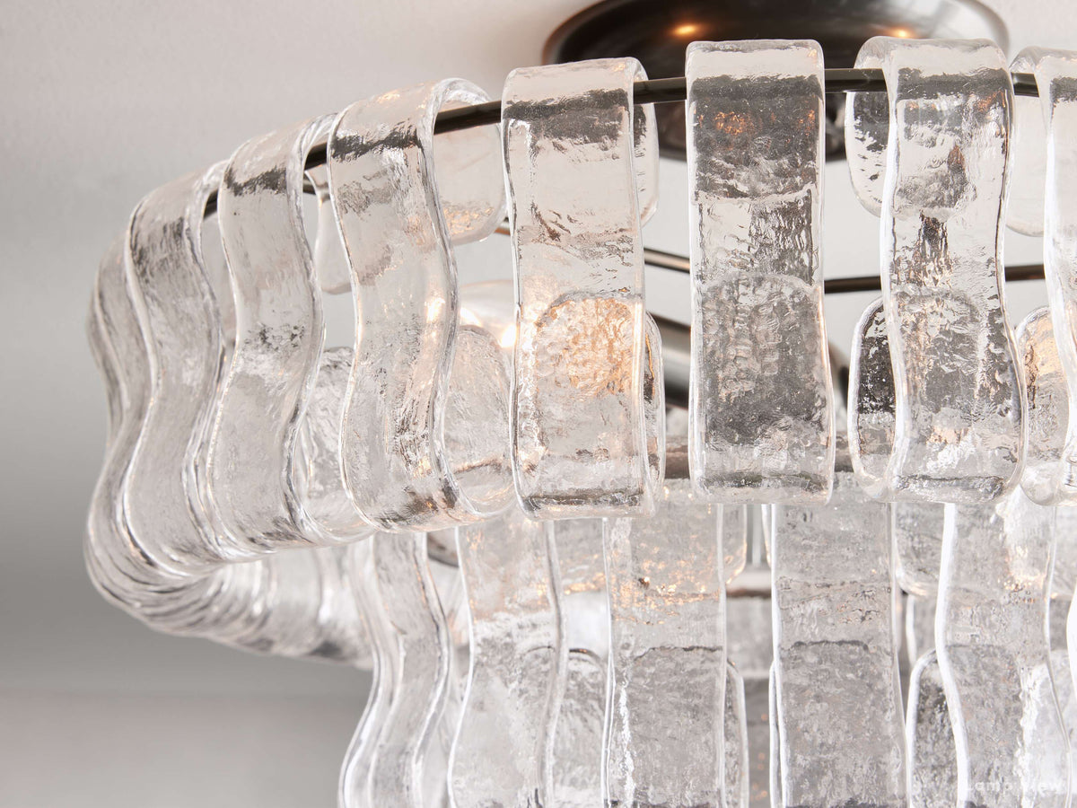 Ghiaccio Hooked Glass Flush Mount