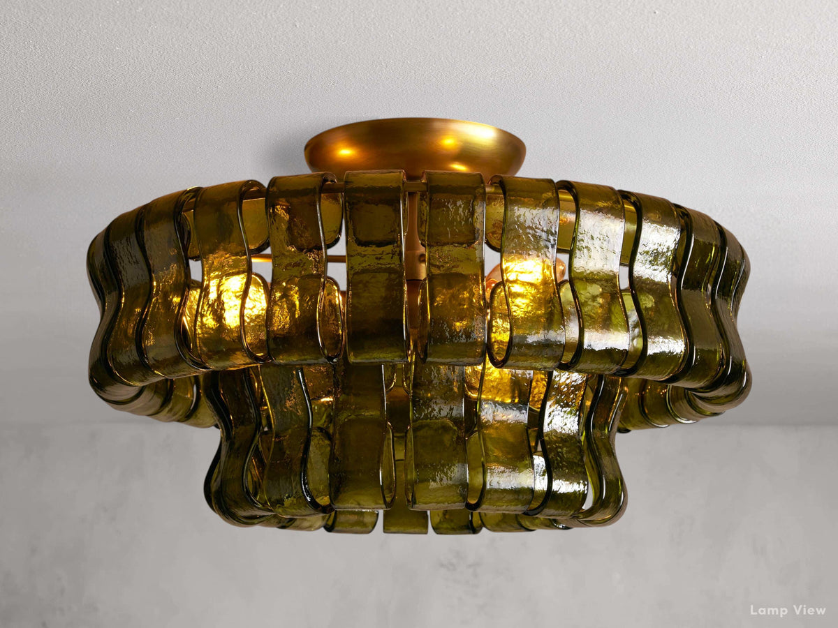 Ghiaccio Hooked Glass Flush Mount