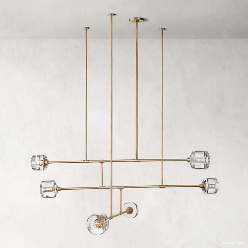 Demaret Modern Crystal Mobile Round Chandelier 62"