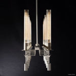 Fontanelle Modernist Glass Linear Chandelier 54"