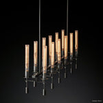 Fontanelle Modernist Glass Linear Chandelier 54"