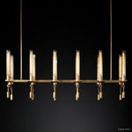 Fontanelle Modernist Glass Linear Chandelier 54"