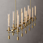 Fontanelle Modernist Glass Linear Chandelier 54"