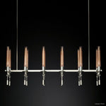 Fontanelle Modernist Glass Linear Chandelier 54"