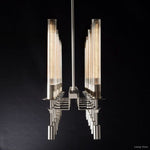 Fontanelle Modernist Glass Linear Chandelier 66"