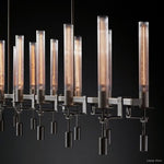 Fontanelle Modernist Glass Linear Chandelier 66"