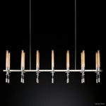 Fontanelle Modernist Glass Linear Chandelier 66"