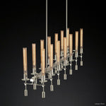 Fontanelle Modernist Glass Linear Chandelier 66"