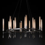 Fontanelle Modernist Glass Round Chandelier 46"