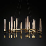 Fontanelle Modernist Glass Round Chandelier 46"