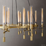 Fontanelle Modernist Glass Round Chandelier 58"