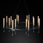 Fontanelle Modernist Glass Round Chandelier 58"